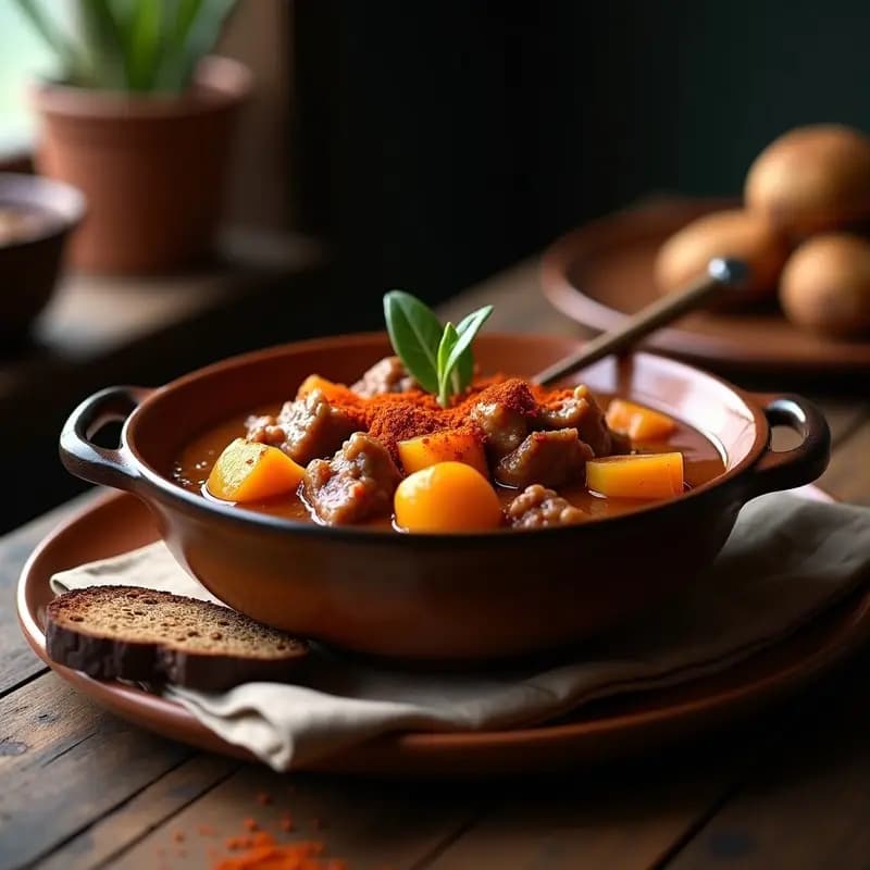 Goulash de Res con Pimentón y Ñames: Receta Húngara en Olla Lenta y Alta en Hierro