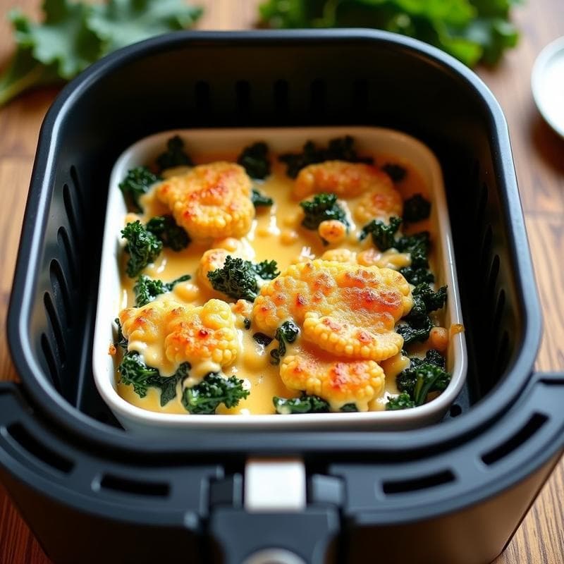 Gratin de Col Rizada con Bechamel de Anacardos: Receta Vegana Sin Horno en Airfryer