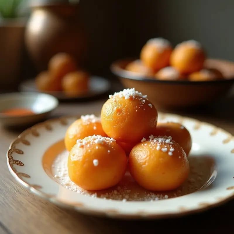Gulab Jamun de Harina de Coco: Postre Indio Keto y Sin Azúcar