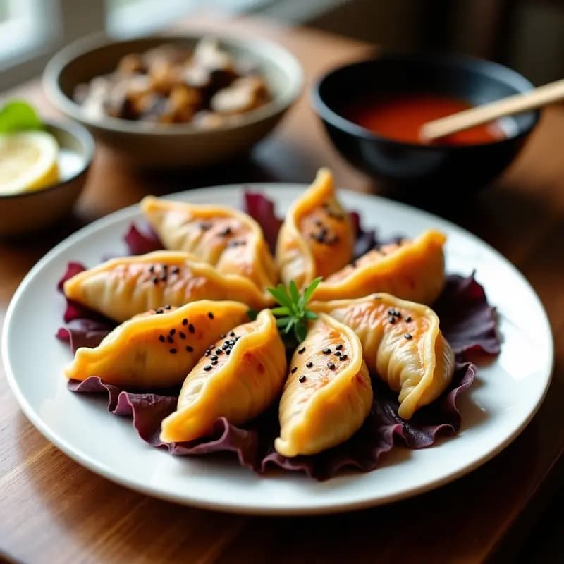 Gyoza de Col Rellena y Shitake: Entrante Japonés Vegano en Airfryer