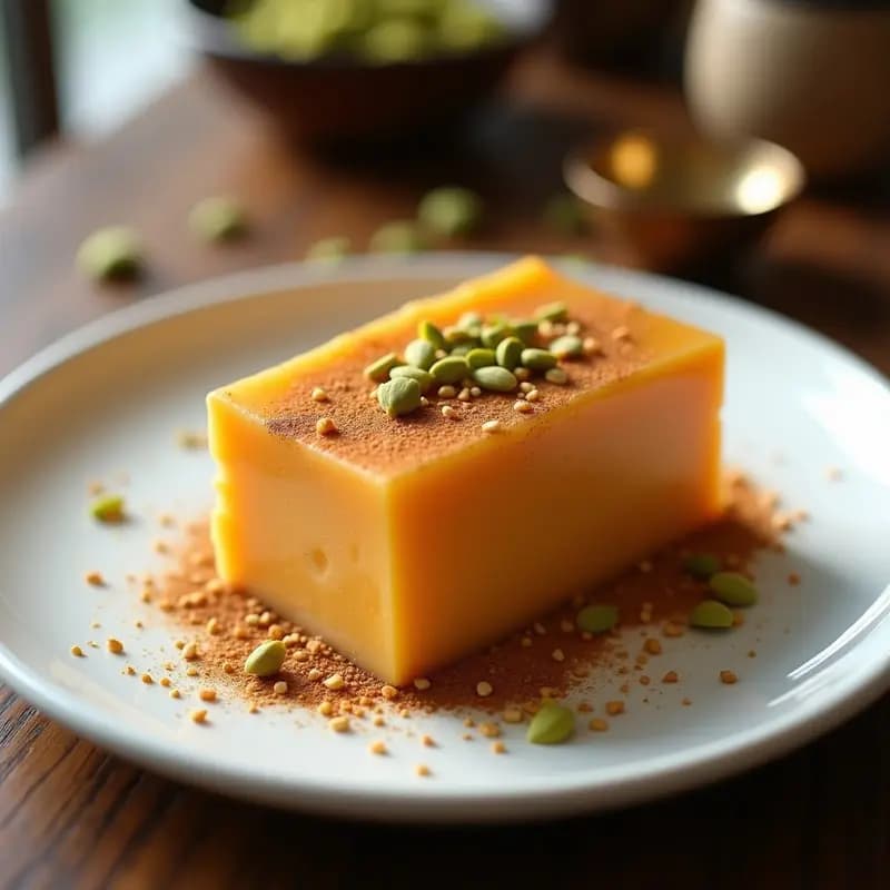 Halva de Batata y Tahini con Crujiente de Pistachos: Postre Árabe Sin Harina