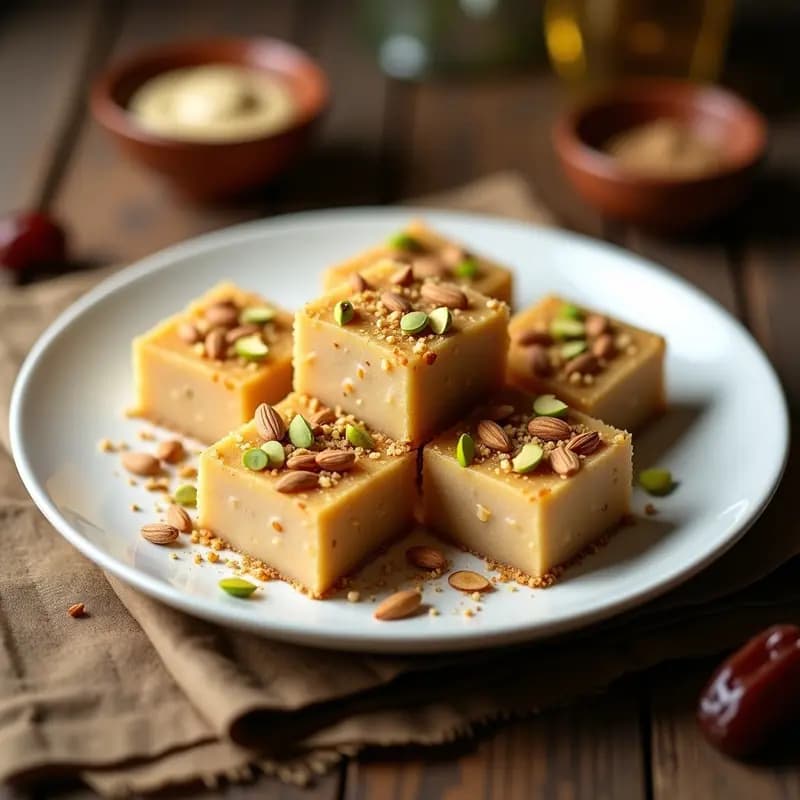 Halva de Semolina y Dahinas: Postre Árabe con Toque de Cardamomo