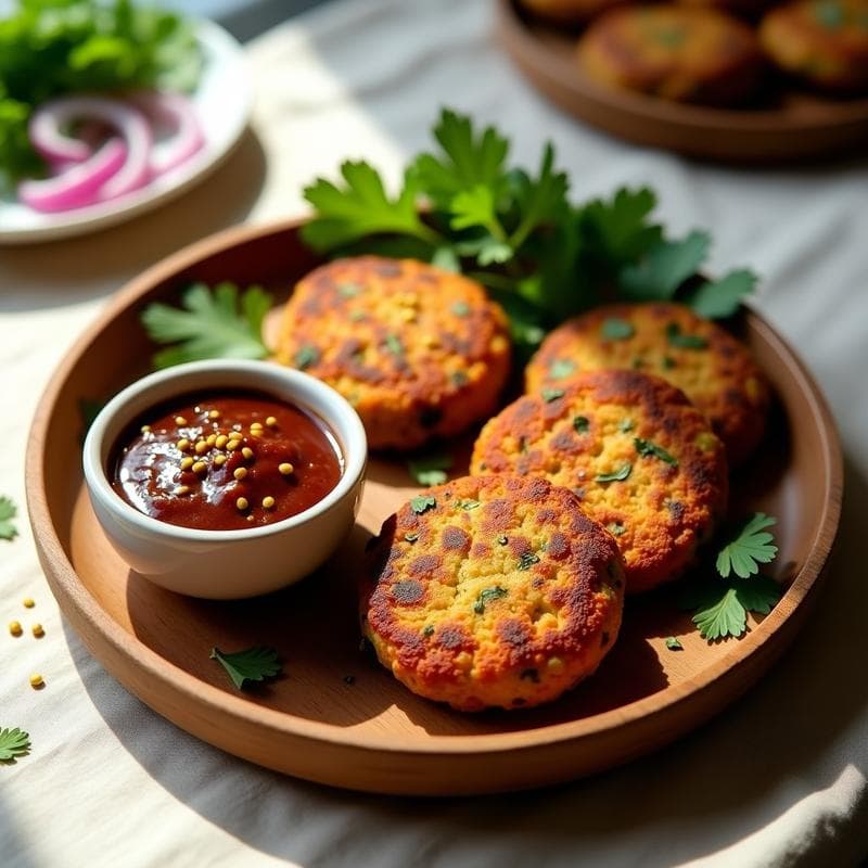 Hamburguesas de Lentejas Rojas y Espinacas: Receta Indiana en Airfryer con Chutney de Tamarindo
