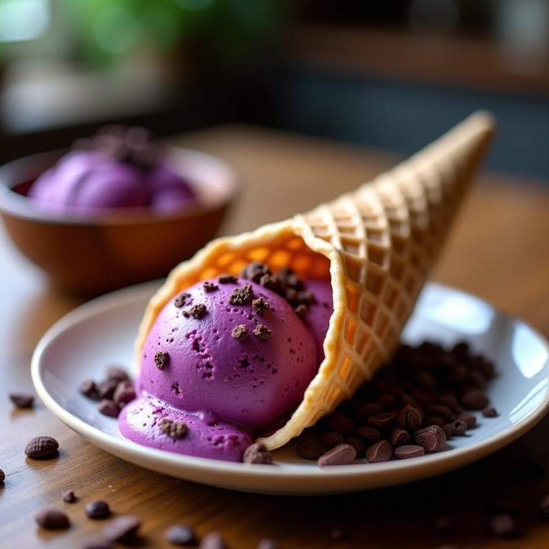 Helado de Açaí y Cacao Nibs: Postre Antioxidante Sin Lácteos en 5 Ingredientes