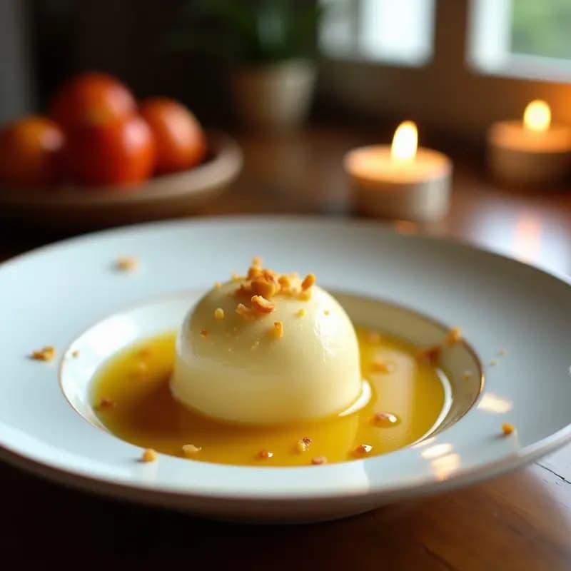 Helado de Aceite de Oliva y fresa con Crujiente de Almendra: Postre Mediterráneo Innovador
