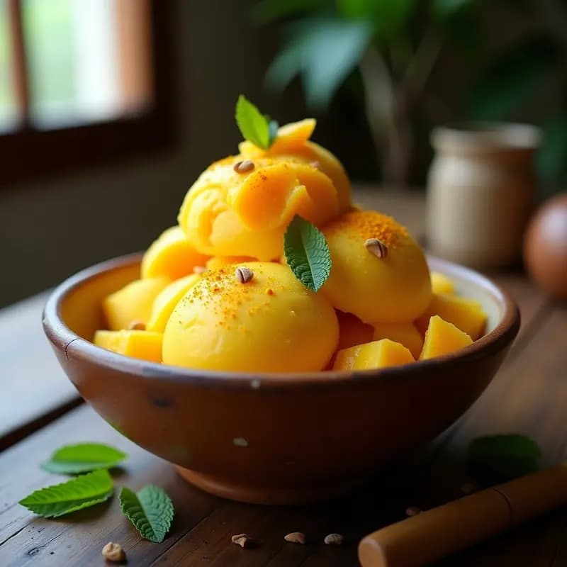 Helado de Cúrcuma y Mango: Postre Indio Vegano y Antinflamatorio Sin Azúcar