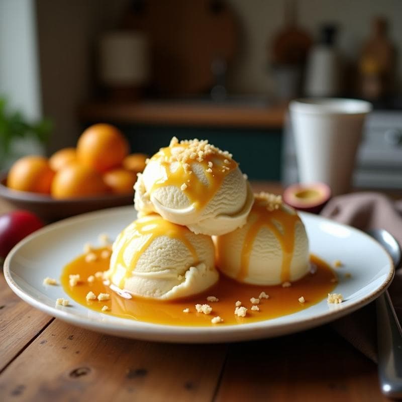 Helado de Maracuyá y Chía con Swirl de Caramelo de Coco: Postre Vegano y Detox