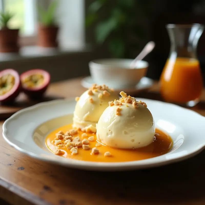 Helado de Maracuyá y Coco con Base de Almendras: Postre Venezolano Sin Azúcar