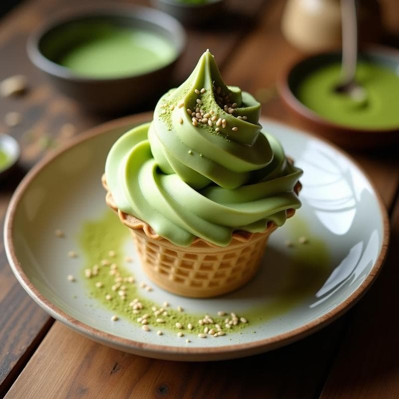 Helado de Matcha y Leche de Avena: Postre Vegano Sin Azúcar y Refrescante