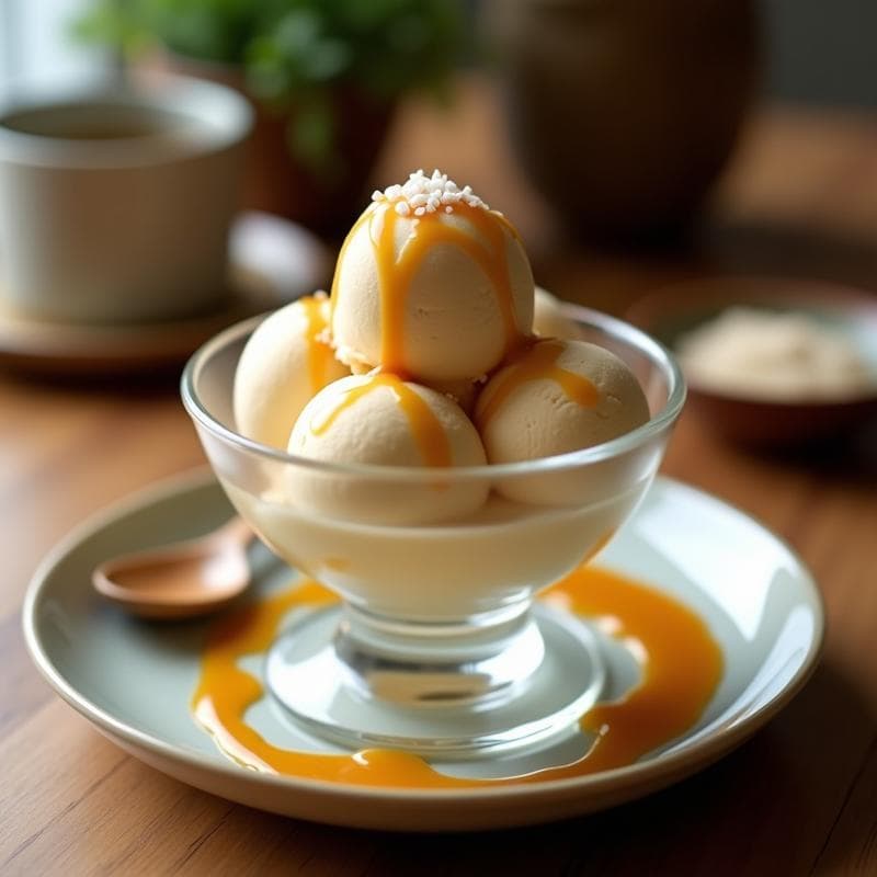 Helado de Miso y Caramelo Salado: Postre Japonés Sin Azúcar en 3 Ingredientes