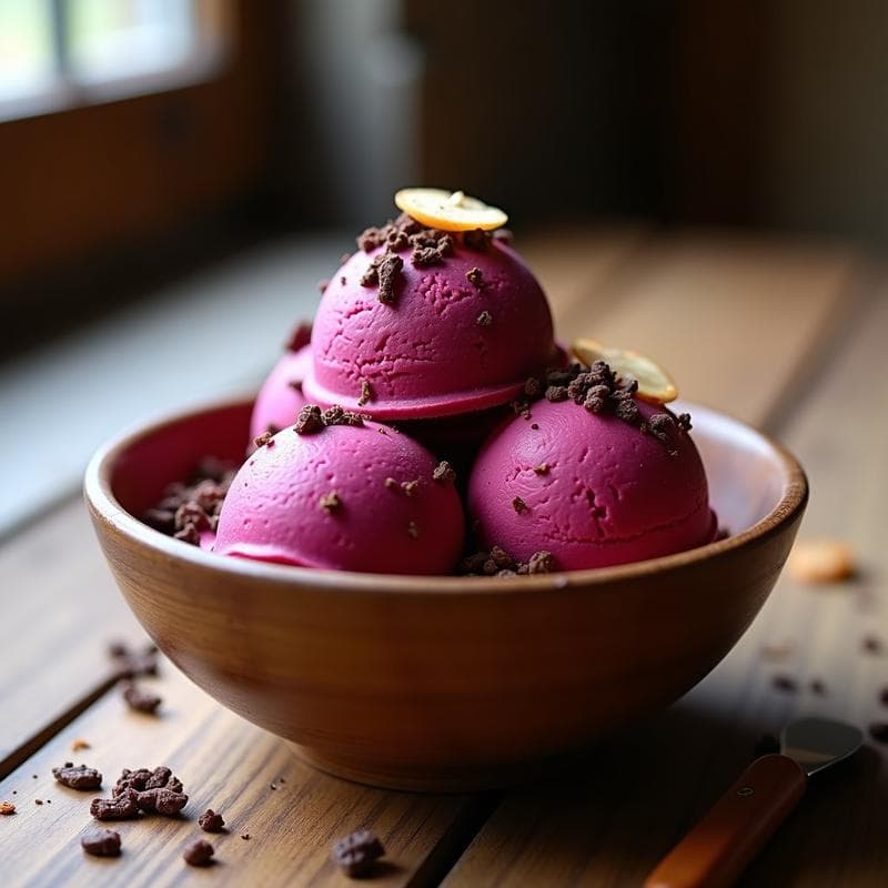 Helado de Remolacha y Jengibre con Crujiente de Cacao: Postre Detox Sin Lácteos