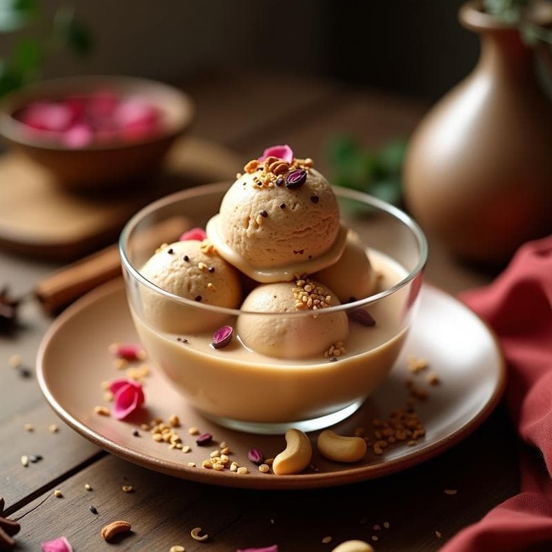 Helado de Té Chai y Anacardos: Postre Pakistaní Sin Lácteos y Alta en Proteína