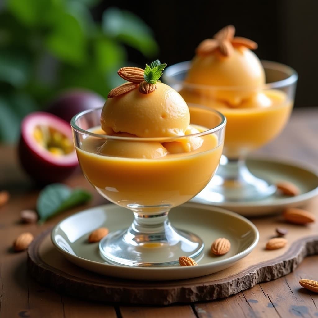 Helado de Té de Rooibos y Maracuyá: Postre Vegano Sin Azúcar con Esencia Sudafricana