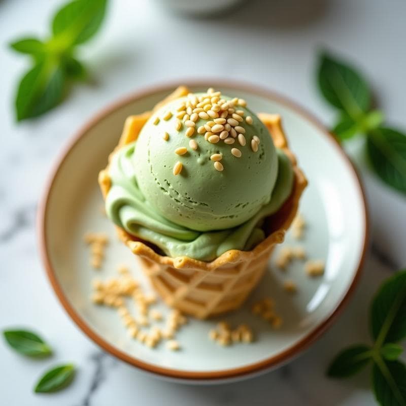 Helado de Té Verde y Semillas de Sésamo: Postre Vegano y Antiinflamatorio en 4 Ingredientes