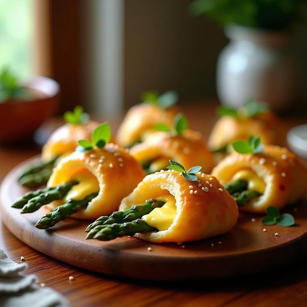 Hojaldres de Espárragos Trigueros y Queso de Cáscara de Piña: Aperitivo Vegano en Airfryer