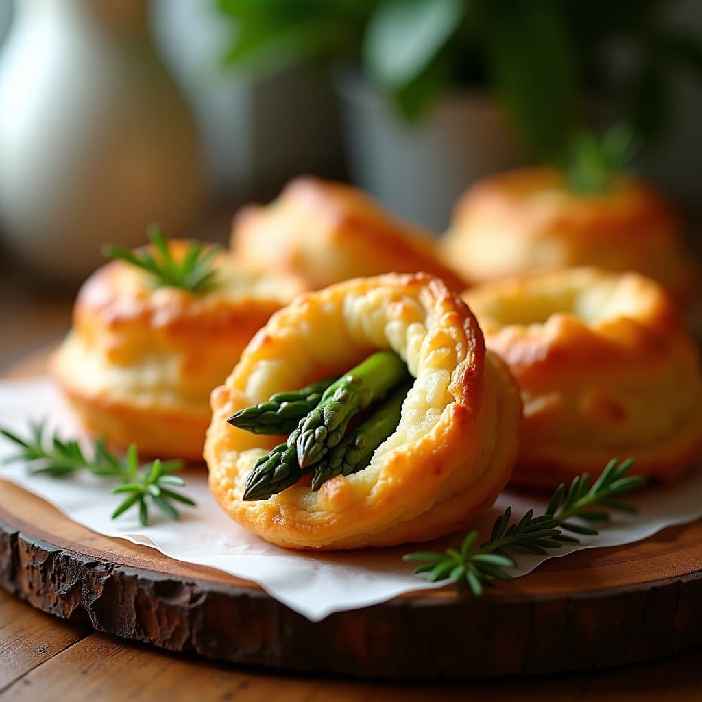 Hojaldres de Masa de Coliflor con Relleno de Espárragos y Jamón de Pavo: Receta Keto en Airfryer