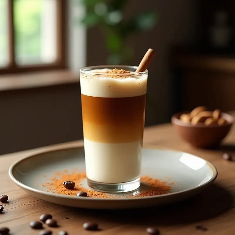 Bebida de Agua de Horchata con Canela y Café: Latte Mexicano Vegano y Energizante