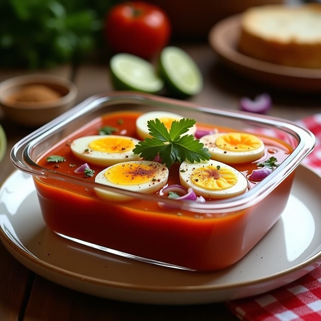 Huevos Escabechados en Salsa de Tomate Casero: Receta Mexicana para Tupper