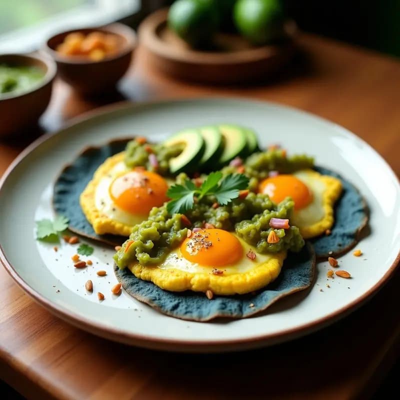 Huevos Rancheros con Salsa Verde y Flor de Calabaza: Receta Mexicana Vegana