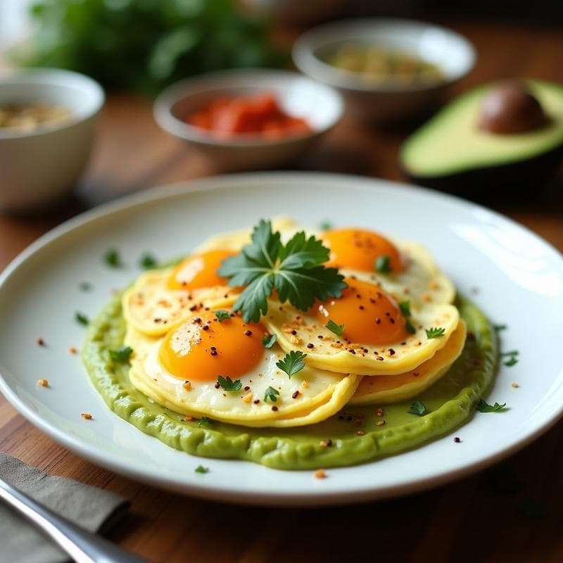Huevos Revuelos con Aguacate y Harissa: Desayuno Tunecino Keto en 10 Minutos
