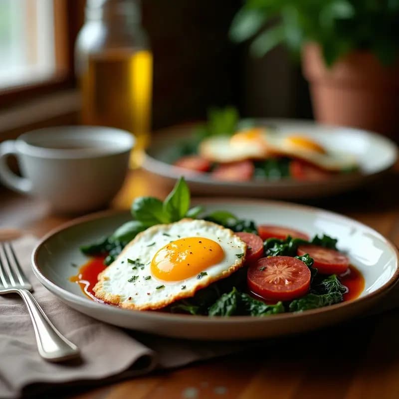 Huevos Rotos con Espinacas y Chorizo Ibérico: Receta Rápida y Alta en Hierro en 15 Minutos