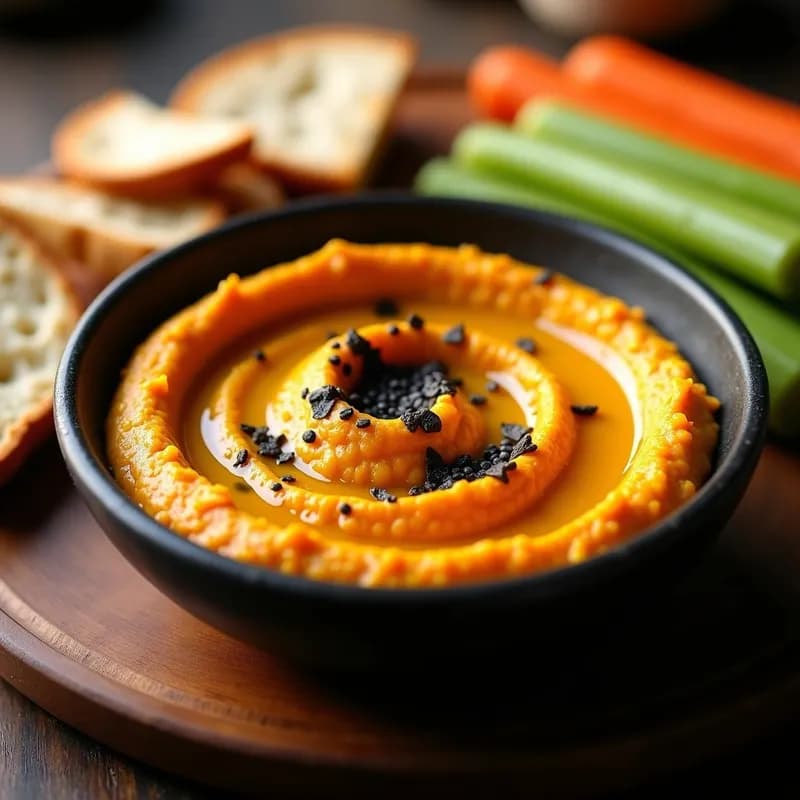 Hummus de Calabaza Asada y Trufa Negra: Receta Gourmet en 30 Minutos sin Horno