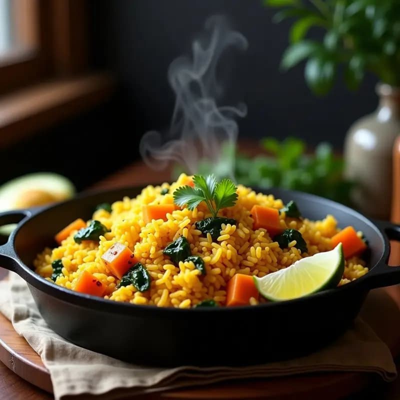 Jollof Rice con Pollo y Verduras: Receta Nigeriana en una Sola Olla con Toque Picante