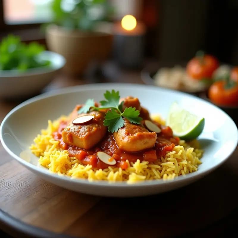Katherine’s Chicken Curry con Arroz Basmati: Receta Británico-India con Toque Especiado