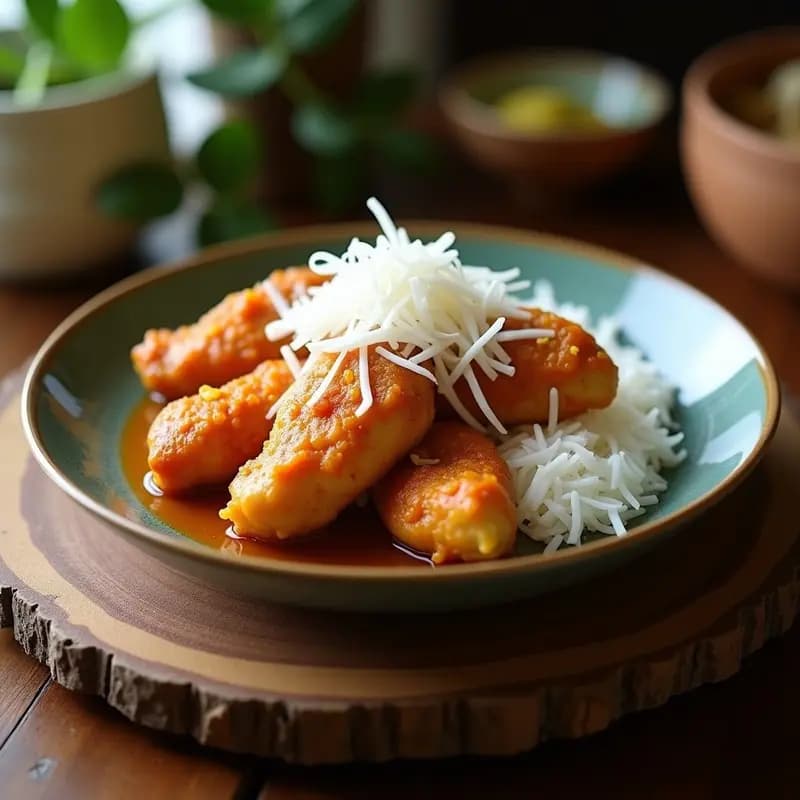 Kelaguen de Pollo con Coco Rallado: Ensalada de Guam Picante y Fresca