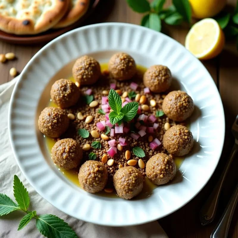 Kibbeh Nayyeh: Tartar de Cordero con Trigo Bulgur y Especias Libanesas