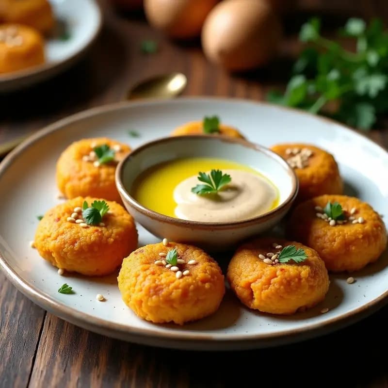 Kibbeh de Quinoa y Calabaza con Salsa de Tahini: Receta Siria Vegana y Sin Gluten