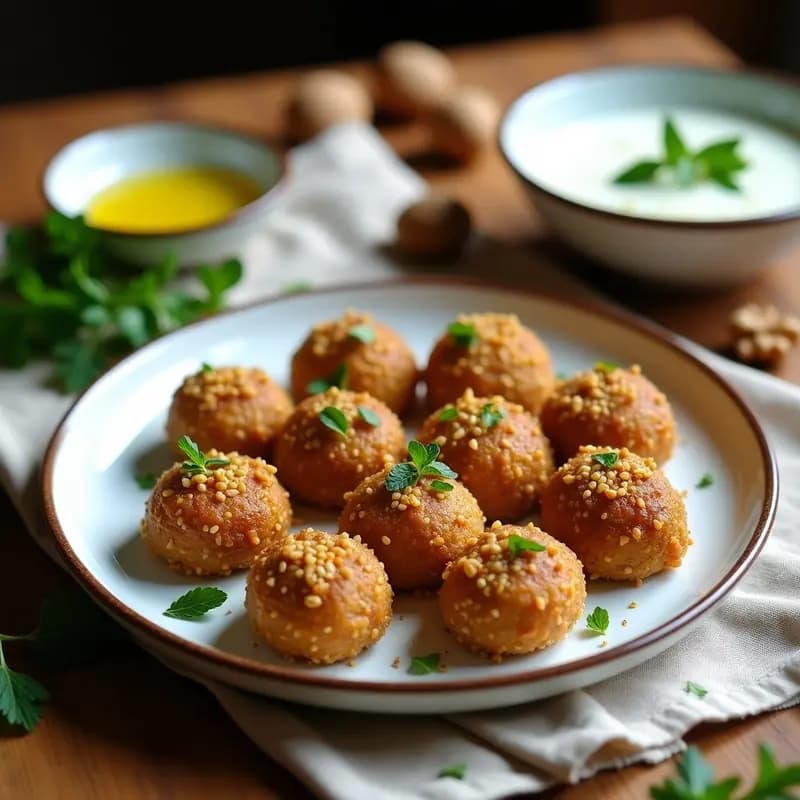 Kibbeh Libanesa de Quinoa y Nueces: Entrante Crujiente Sin Gluten y Sin Carne