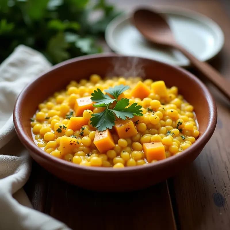 Kitchari ayurvédico de mung dal y calabaza: Receta india detox y reconfortante