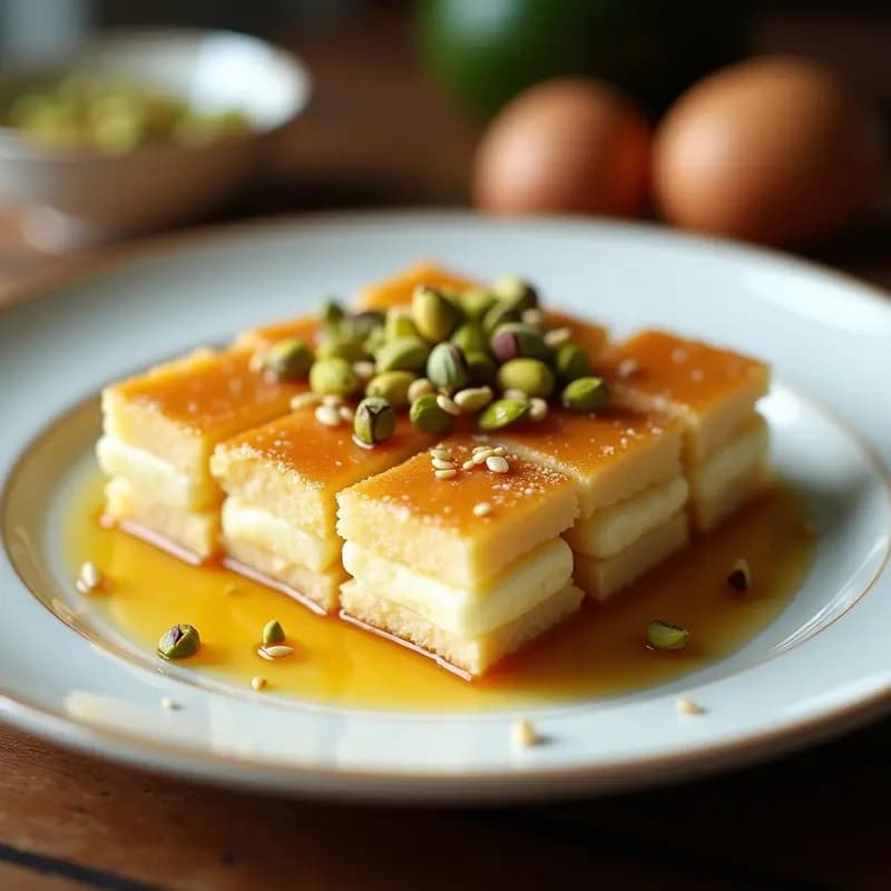 KNAFEH de Queso Akkawi y Pistacho: Postre Libano sin Gluten y Crujiente