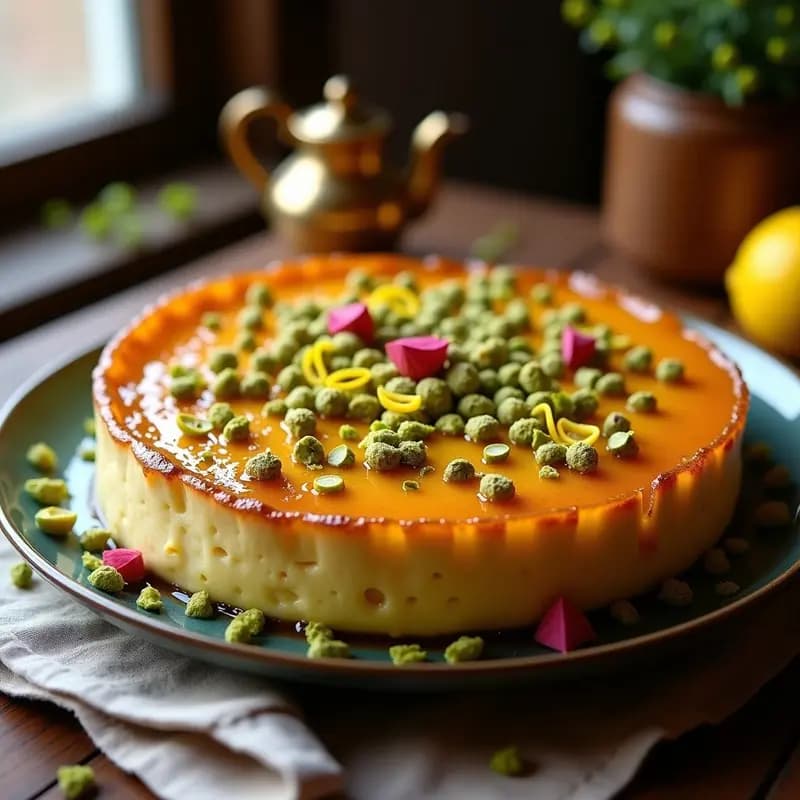 Knafeh aproteico de Requesón y Pistachos: Postre Árabe Sin Masa y Bajo en Carbohidratos