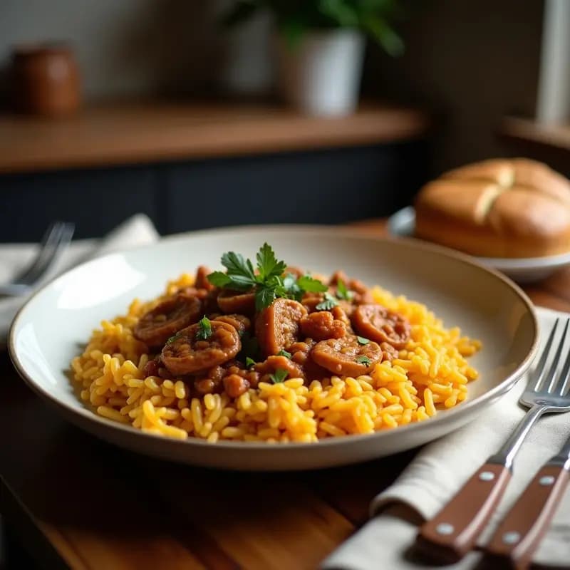 Koshary Egipcio con Lentejas y Arroz: Comida Callejera de El Cairo en Olla Rápida