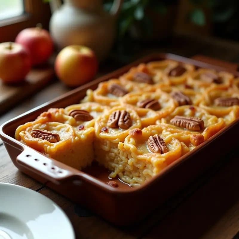 Kugel de Fideos con Manzana y Canela: Postre Judío-Ashkenazí Tradicional