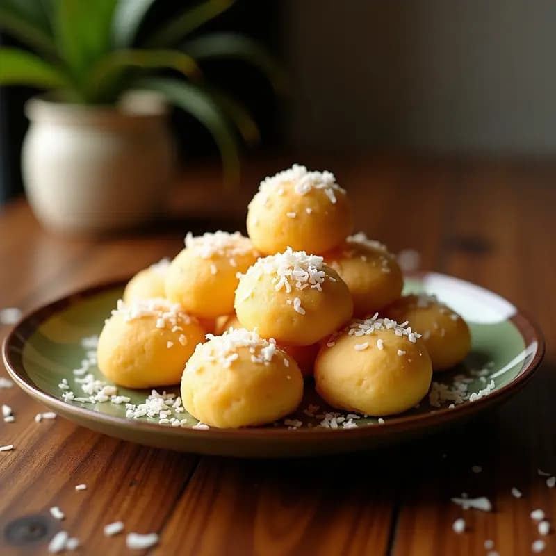 Ladoo Indio de Harina de Garbanzo y Coco: Dulce Tradicional Vegano y Sin Gluten