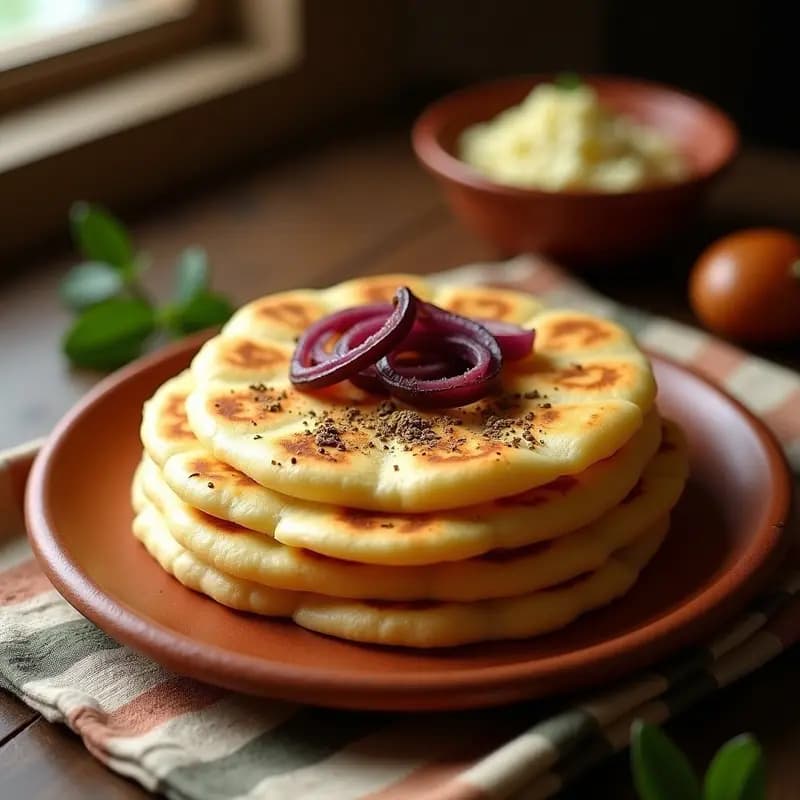 Lahoh Yemenita: Pan Esponjoso Fermentado con Comino y Cebolla