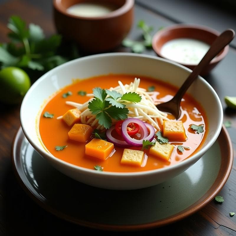Laksa de Calabaza y Tofu: Receta Malaya Vegana en Olla Express y Ultra Aromática