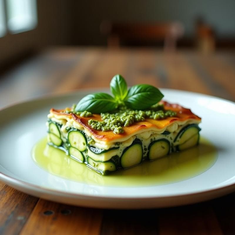Lasaña de Calabacín y Tofu Sedoso con Salsa de Albahaca: Receta Sin Gluten y en Thermomix
