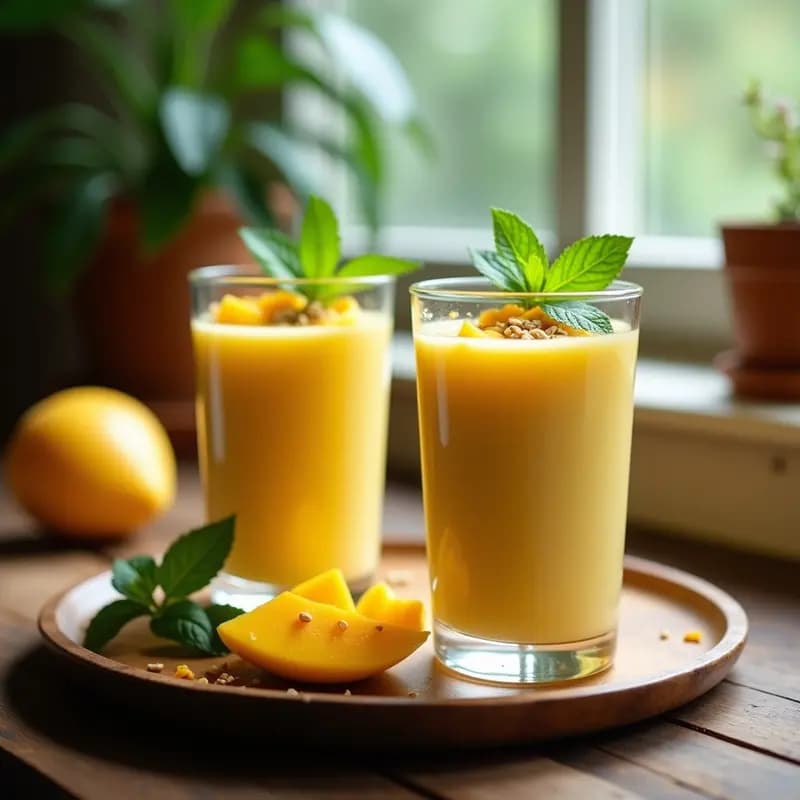 Lassi de Mango y Yogur Natural: Bebida India Digestiva y Fresca