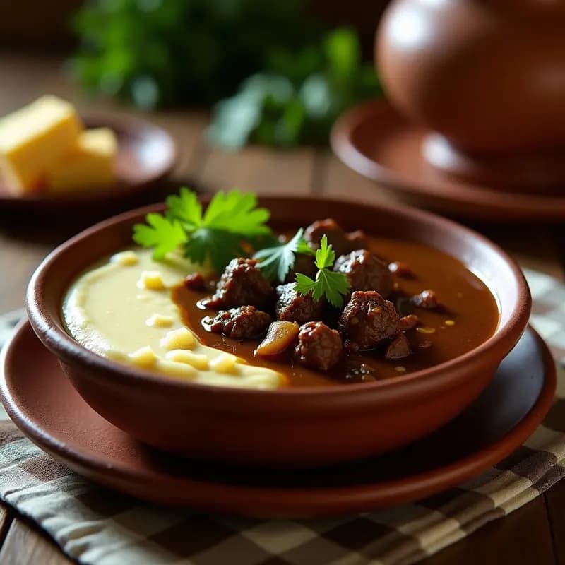Lassó de Res con Puré de Yucca: Receta Colombiana de Cuchara Tradicional