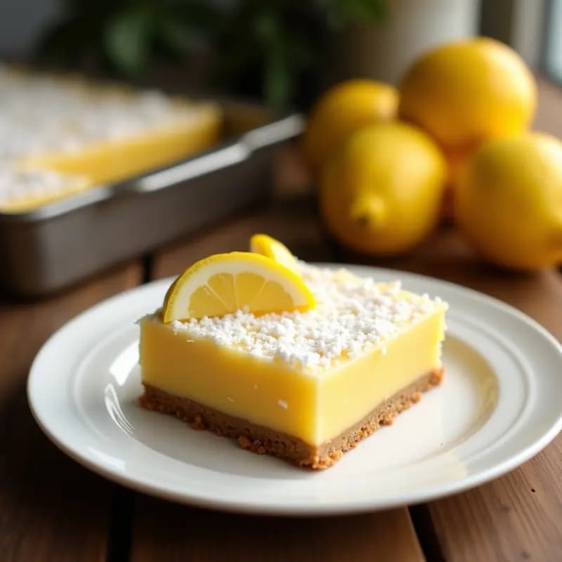 Lemon Bar de Harina de Coco y Limón: Postre Americano Sin Gluten y Sin Lactosa