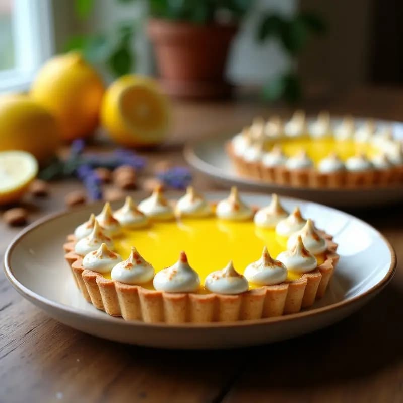 Lemon Tart Francés: Tarta de Limón Merengada Sin Gluten con Base de Almendras