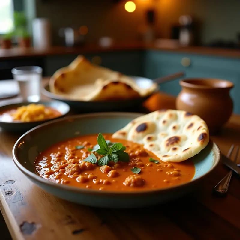 Lentil Dal Makhani con Pan de Naan Integral: Receta India Vegana y Alta en Fibra