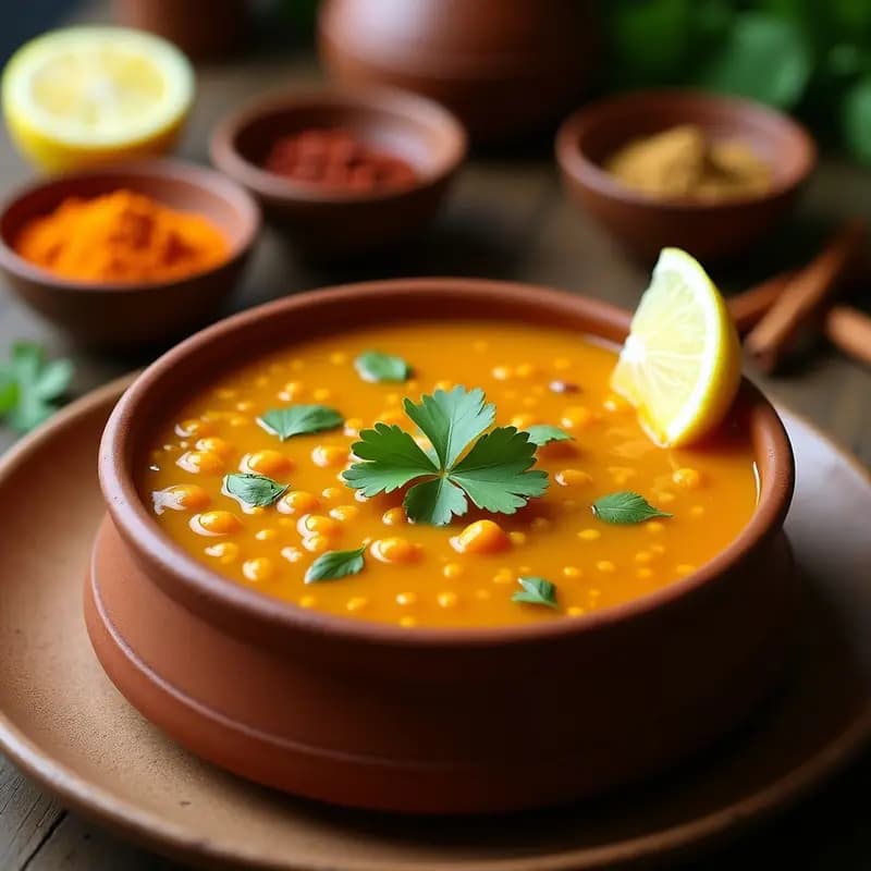 lentil soup indio con especias y limón Receta Reconfortante y Vegana en Olla Express