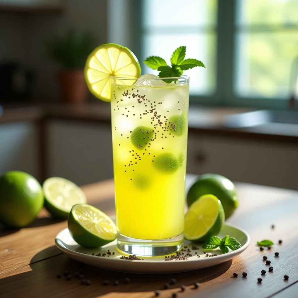 Limonada de Jengibre y Menta con Semillas de Chía: Bebida Detox y Saciante