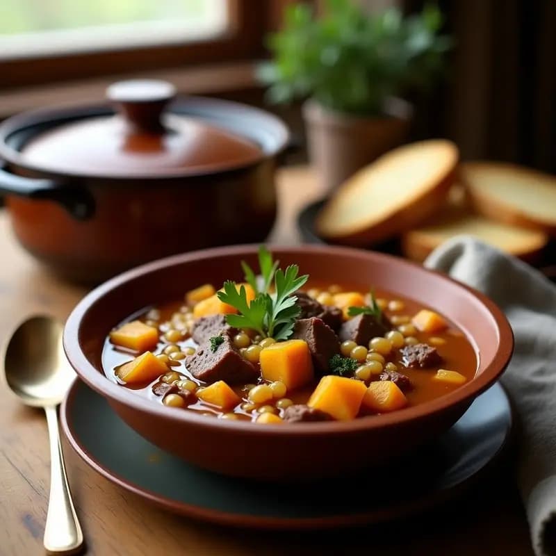 Locro Argentino de Zapallo y Carne: Guiso de Inverno en Olla Lenta y Alta en Fibra