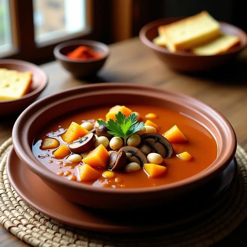 Locro Argentino Vegano con Calabaza y Maíz: Guiso Andino en Olla Lenta